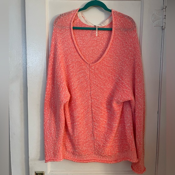 Free People Sweaters - Free People Bright Pink V-neck Sweater